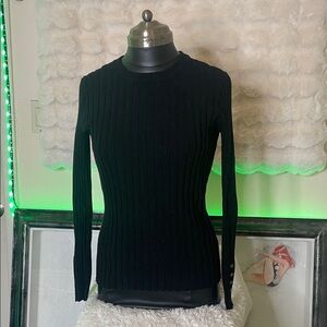 Cyrus Black Ribbed long sleeved top